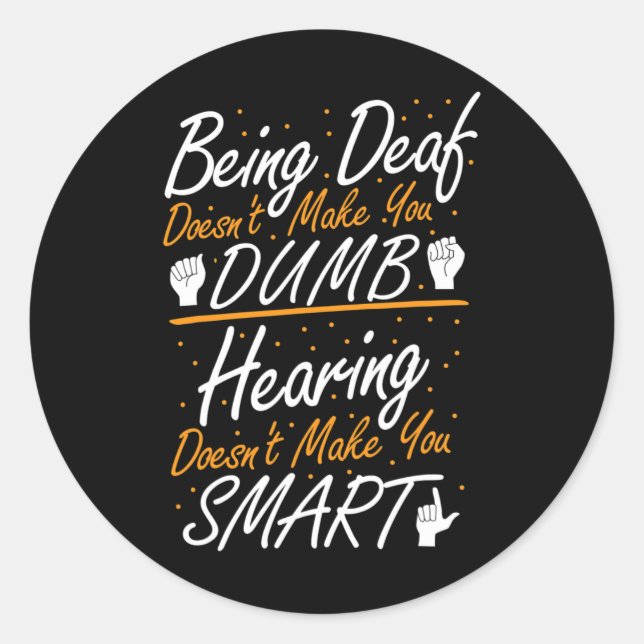 Sign Language Awareness - Asl Deaf Pride  Classic Round Sticker (Front)