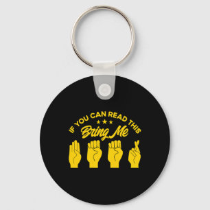 Sign Language Bring Me Beer Deaf 1 Key Ring