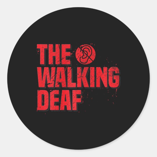 Sign Language Coach Deaf Awareness Gift Black  Classic Round Sticker (Front)