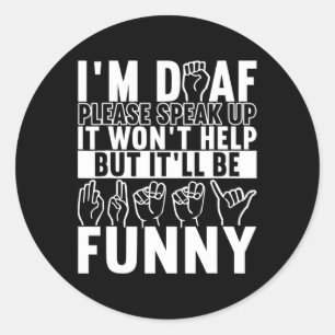 Sign Language Deaf Awareness 10 Classic Round Sticker