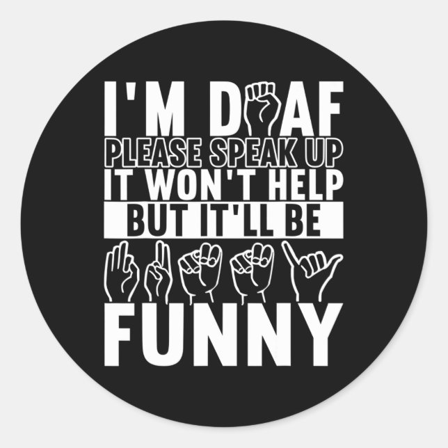Sign Language Deaf Awareness 10  Classic Round Sticker (Front)