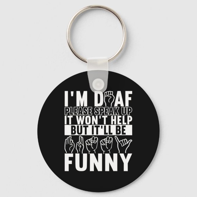 Sign Language Deaf Awareness 10  Key Ring (Front)