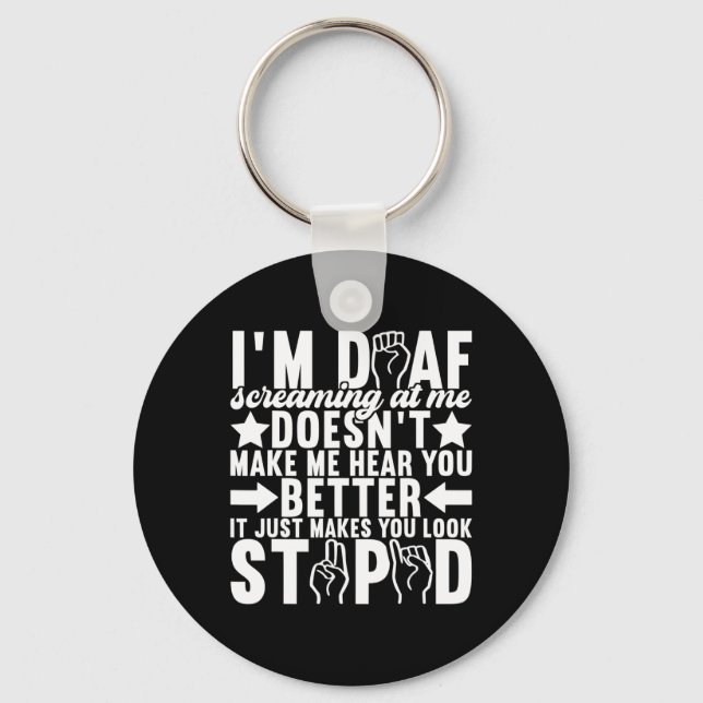 Sign Language Deaf Awareness 11  Key Ring (Front)