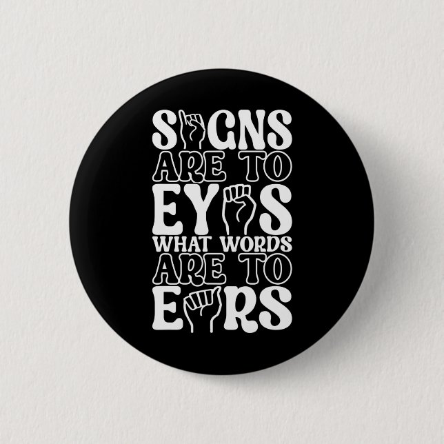 Sign Language Deaf Awareness 12  6 Cm Round Badge (Front)