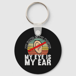 Sign Language Deaf Awareness 14 Key Ring