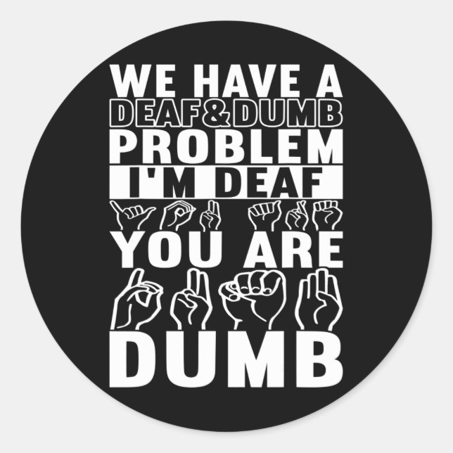 Sign Language Deaf Awareness 16  Classic Round Sticker (Front)
