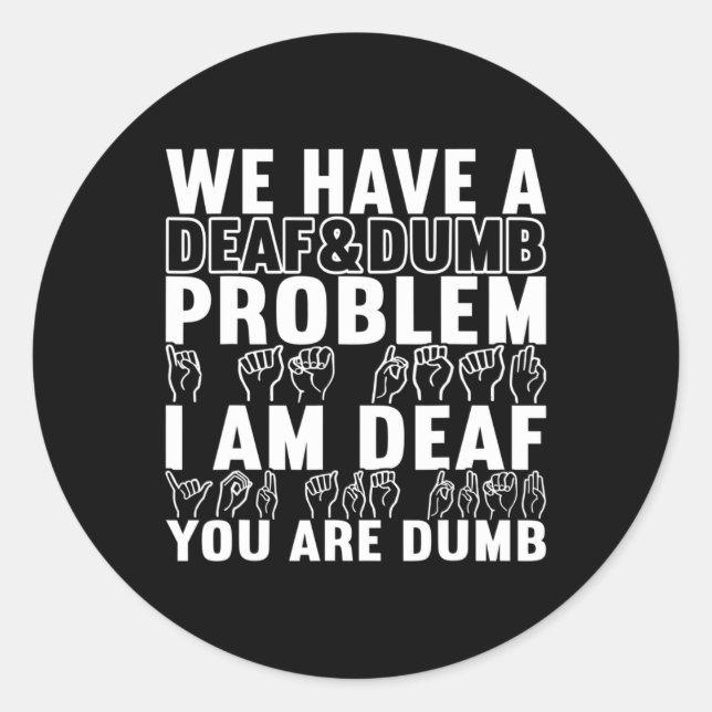 Sign Language Deaf Awareness 20  Classic Round Sticker (Front)