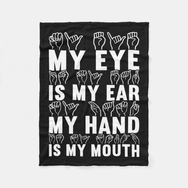 Sign Language Deaf Awareness 21  Fleece Blanket (Front)