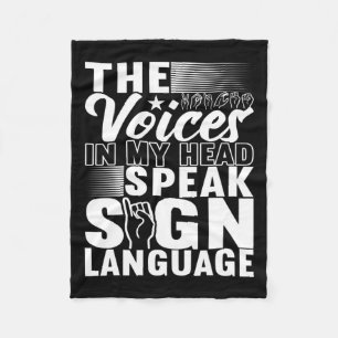Sign Language Deaf Awareness 5  Fleece Blanket