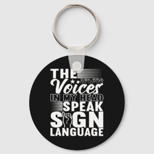 Sign Language Deaf Awareness 5 Key Ring
