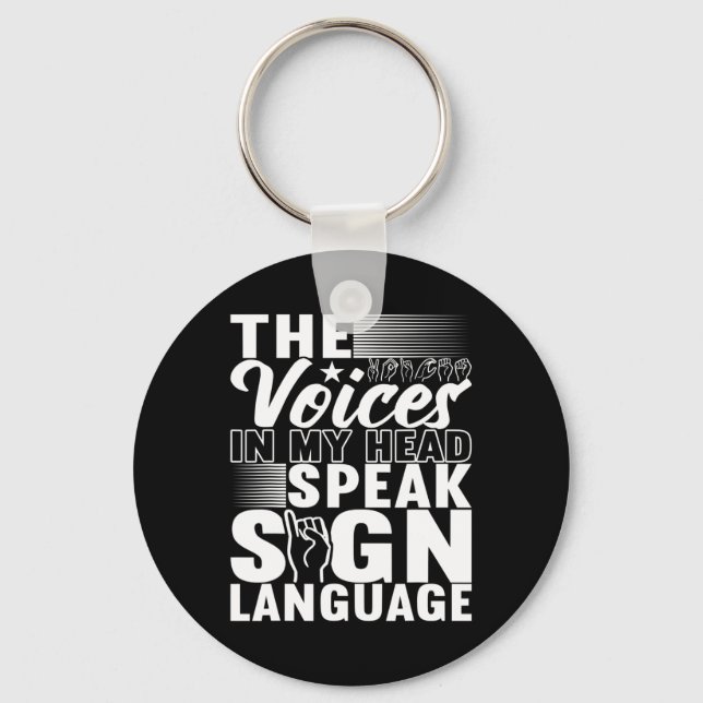 Sign Language Deaf Awareness 5  Key Ring (Front)