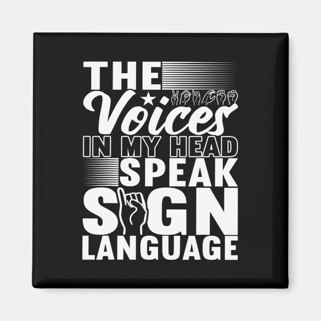 Sign Language Deaf Awareness 5  Magnet (Front)