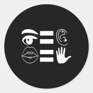 Sign Language Deaf Awareness 6 Classic Round Sticker