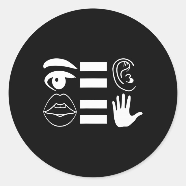 Sign Language Deaf Awareness 6  Classic Round Sticker (Front)