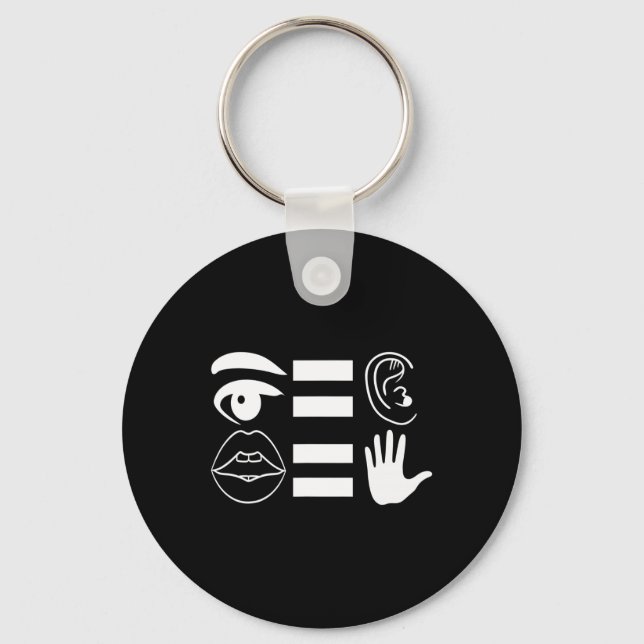 Sign Language Deaf Awareness 6  Key Ring (Front)