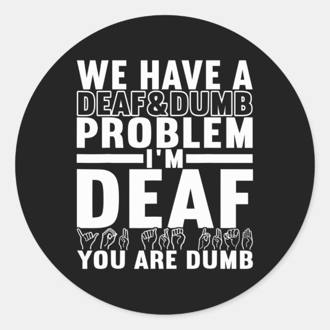 Sign Language Deaf Awareness 8  Classic Round Sticker (Front)