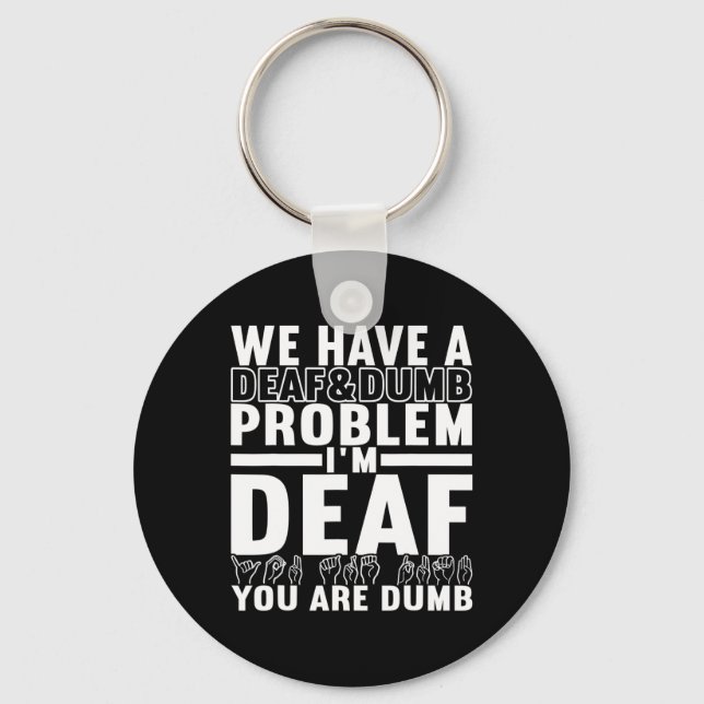 Sign Language Deaf Awareness 8  Key Ring (Front)