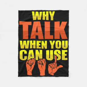 Sign Language Deaf Awareness And Asl Fleece Blanket