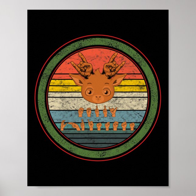 Sign Language Deaf Christmas Reindeer Deaf ASL awa (Front)