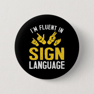 Sign Language Hand Interpreter Asl Deaf Awareness 6 Cm Round Badge