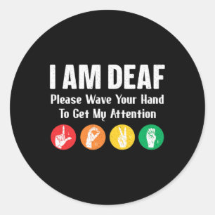 Sign Language Hand Interpreter Asl Deaf Awareness Classic Round Sticker