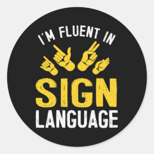 Sign Language Hand Interpreter Asl Deaf Awareness Classic Round Sticker