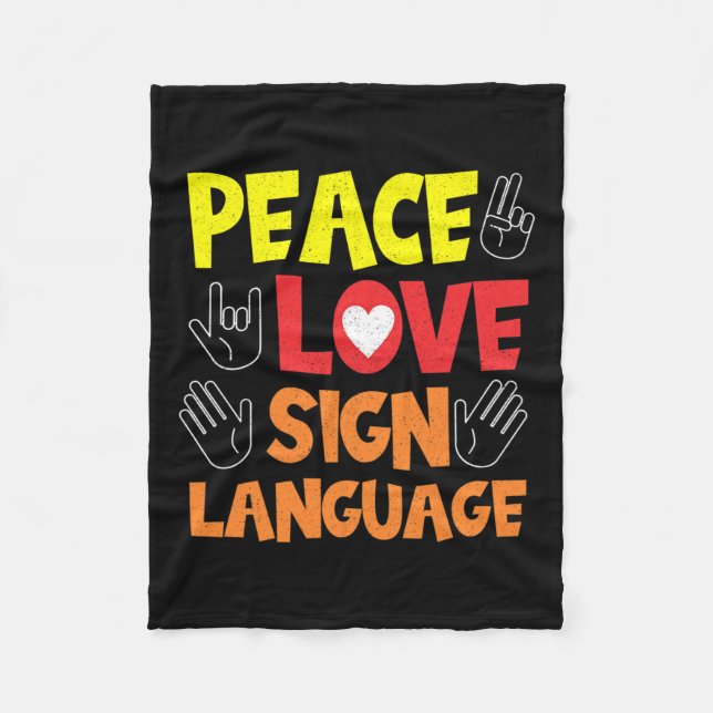 Sign Language Hand Interpreter Asl Deaf Awareness  Fleece Blanket (Front)