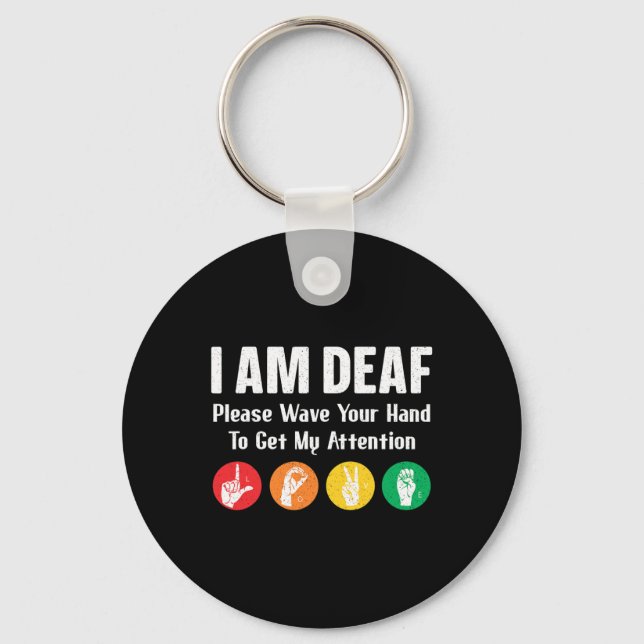 Sign Language Hand Interpreter Asl Deaf Awareness  Key Ring (Front)