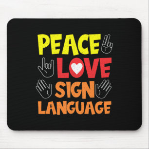Sign Language Hand Interpreter Asl Deaf Awareness Mouse Pad