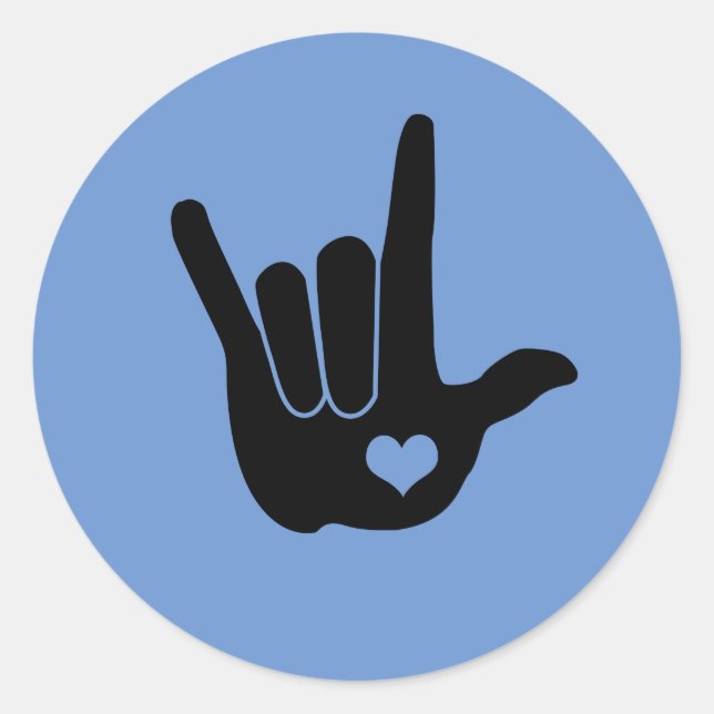 Sign Language Hand Love Stickers (Front)