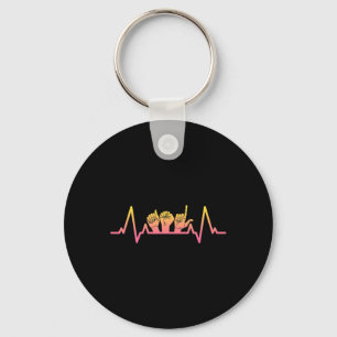 Sign Language Heartbeat Tee Teacher Deaf Awareness Key Ring