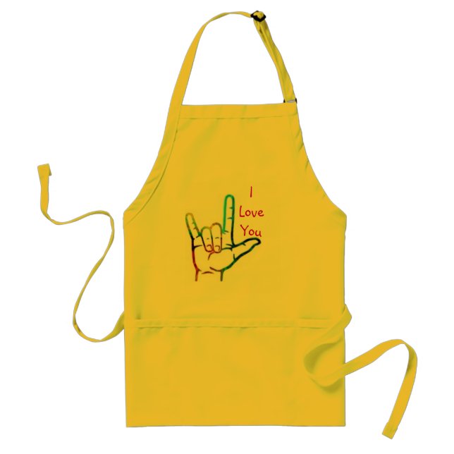 Sign Language I love you Apron (Front)