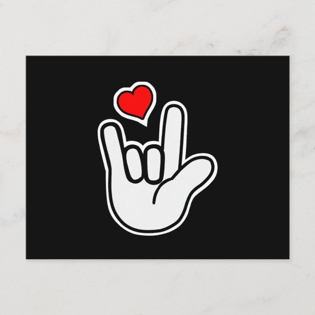 Sign Language I Love You Sign Enclosure Card (Front)