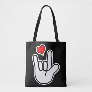 Sign Language I Love You Sign Tote Bag