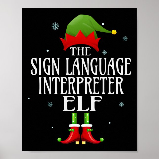 Sign Language Interpreter Elf Matching Family Grou (Front)