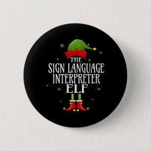 Sign Language Interpreter Elf Matching Family Grou 6 Cm Round Badge