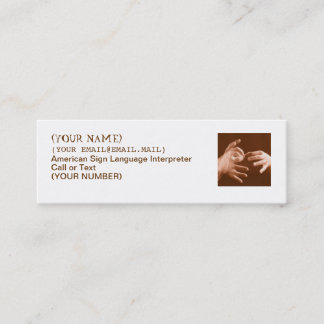 Sign Language Interpreter Mini Business Card