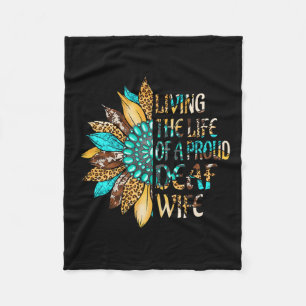 Sign Language Living The Life Of A Proud Deaf Wife Fleece Blanket
