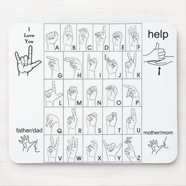 SIGN LANGUAGE  MOUSE PAD (Front)