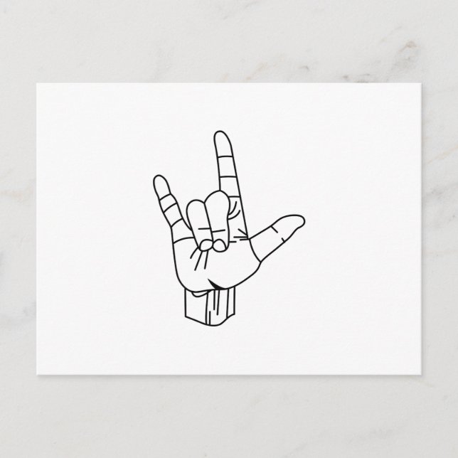 Sign Language Outline Postcard (Front)