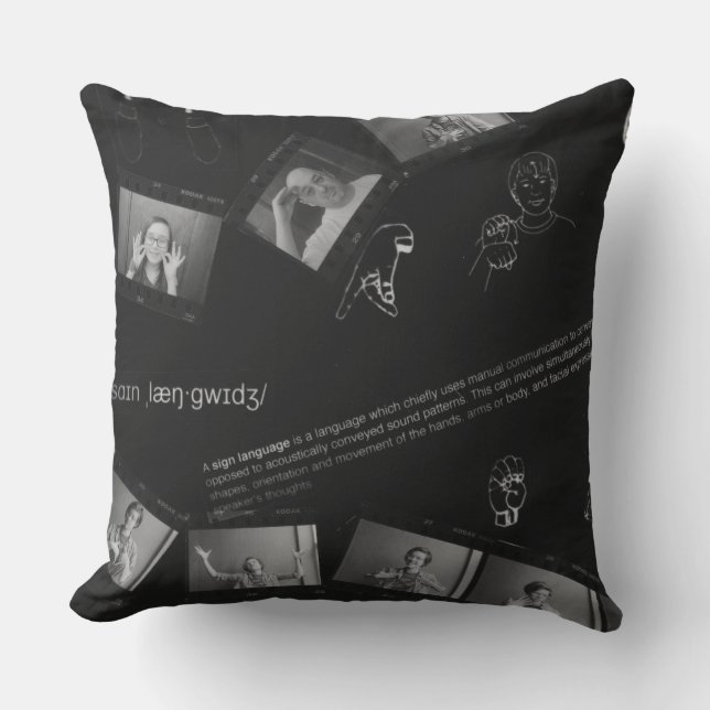 Sign Language Photogram Cushion (Front)