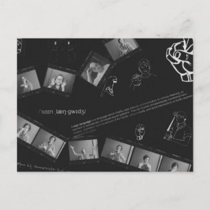 Sign Language Photogram Postcard