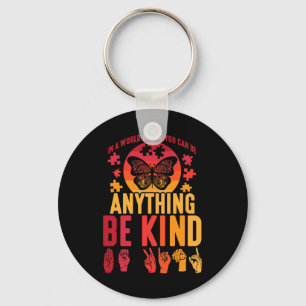 Sign Language Puzzle Deaf Butterfly Key Ring