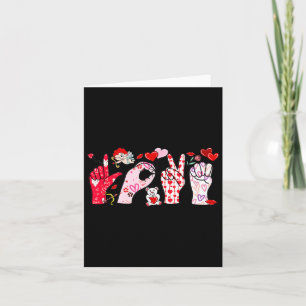 Sign Language Sped Teacher Valentine Autism Love H Card