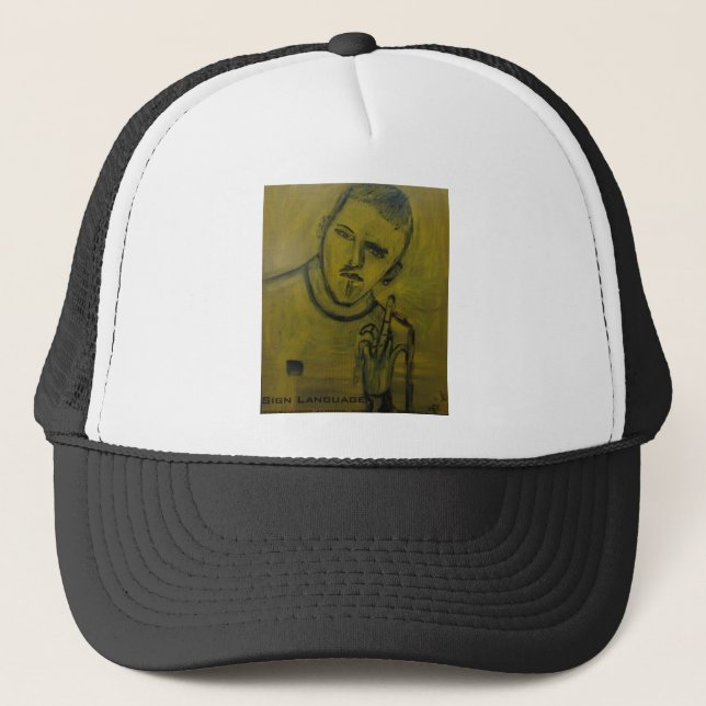 sign language trucker hat (Front)