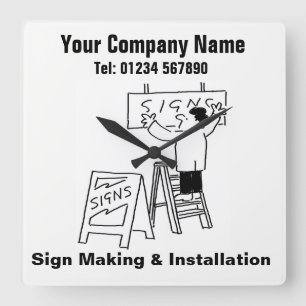 Sign Making & Installation Sign Manufacturers Square Wall Clock