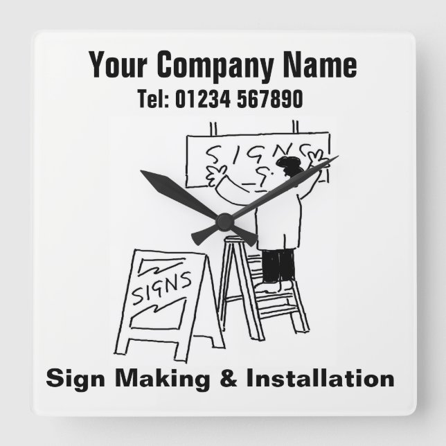 Sign Making & Installation Sign Manufacturers Square Wall Clock (Front)
