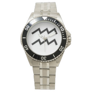 Sign of Aquarius Men's Stainless Steel Watches