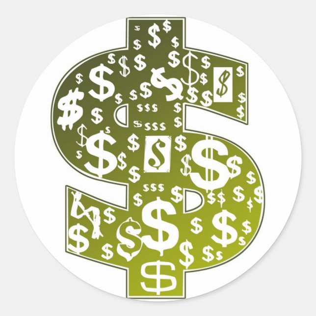Sign Of The Dollar Classic Round Sticker (Front)