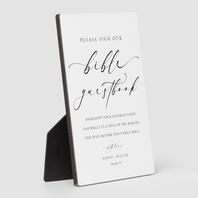 Sign Our Bible Wedding Guestbook Plaque (Side)